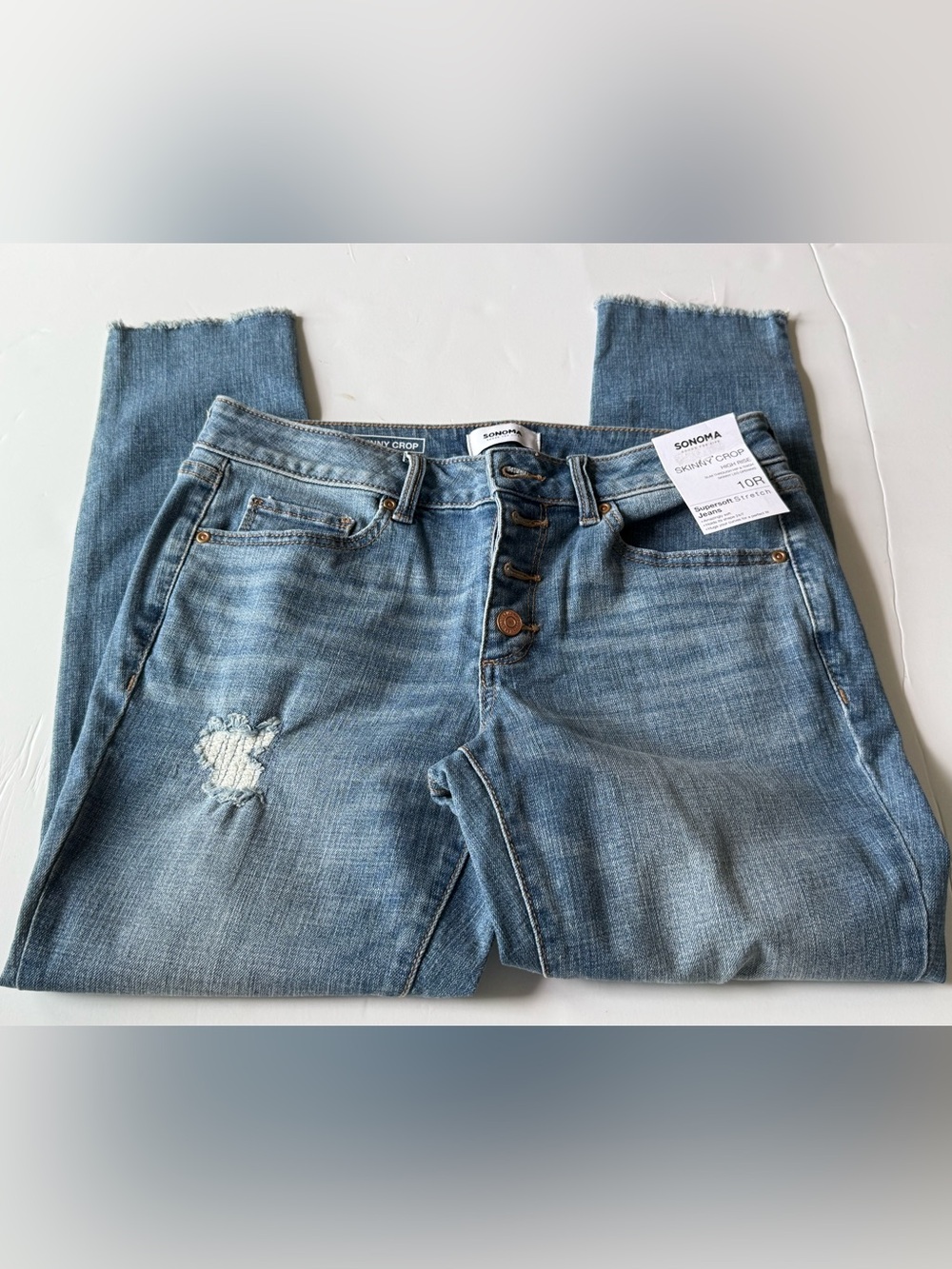 Sonoma button fly 10 skinny crop jeans
